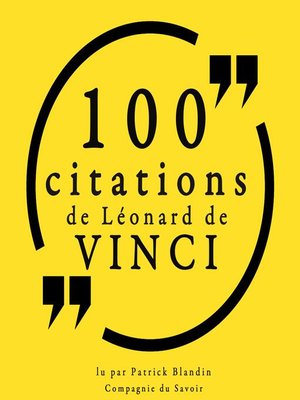 cover image of 100 citations de Léonard de Vinci